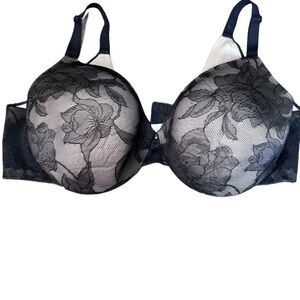COPY - Cacique Bra 44DD Black Lace Overlay Lightly Padded. Underwire